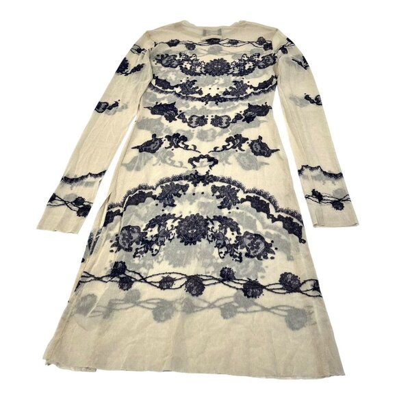 Vintage 1990's Jean Paul Gaultier Sheer Mesh Tattoo Print Dress in Ecru - Picture 5 of 6